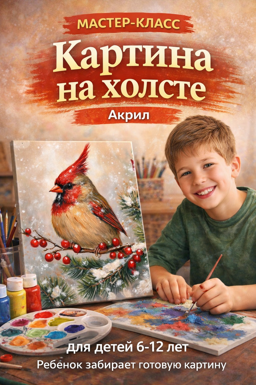 Картина на холсте — афиша Алматы, Мастер-класс «Шерстяная акварель»